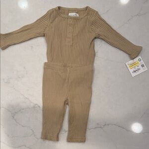Little Planet Ribbed Long-Sleeve 2 Piece Set — Camel (Brand New with Tags)